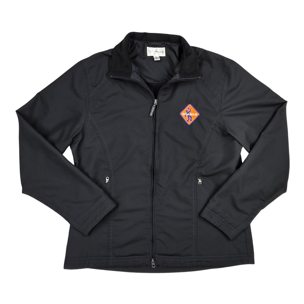Cutter & Buck CB WeatherTec Jacket Black Sparks Logo Full Zip Mens Large L